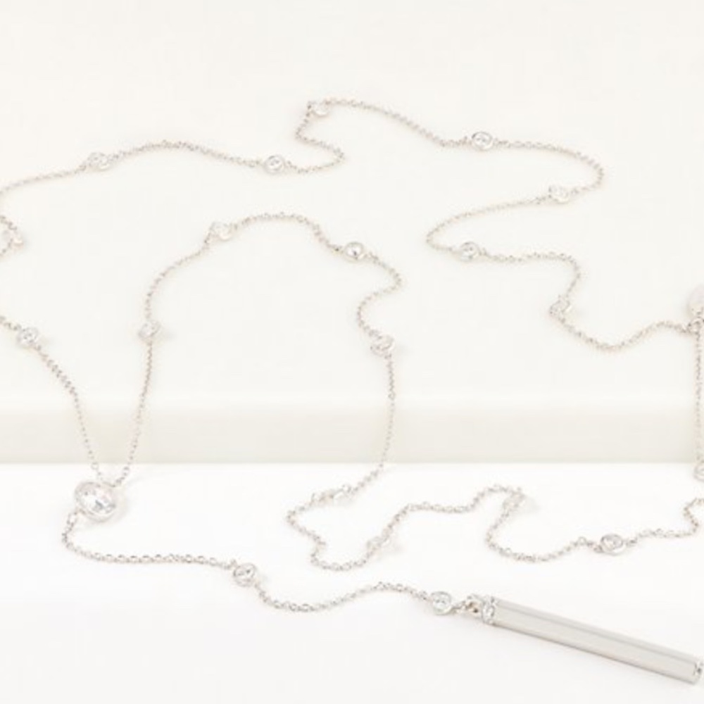 Diamonique Lisa Freede 22" Lariat Necklace, Silver